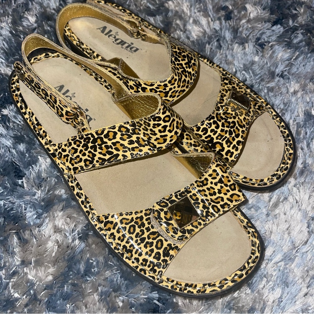 Alegria Womens Size 39 Sandals Leopard Jewel Safari Comfort Adjustable